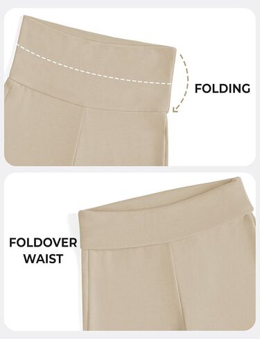 BOOPH Girls Leggings Kids Flare Leggings Fold Over Waistband Casual Bell Bottom Pants for Teens in Saudi Arabia