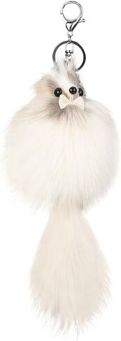 Cute Faux Fur Animal Keychain for Women, Plush Pom Pom Bag Charm Pendant with Tail, Furry Keyring Car Accessories Gifts in Saudi Arabia