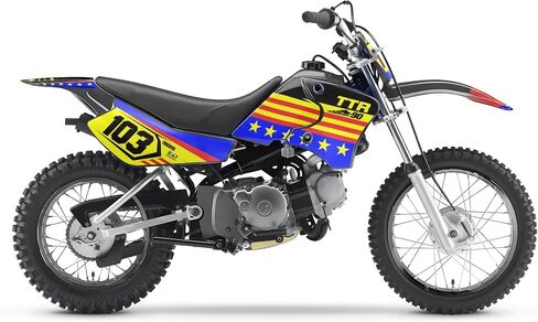 Graphics Kit for Yamaha TTR90 (2000-2008) USA Series Blue-shift 09 Mil - Dirt bike Custom Racing Graphics Decals Stickers Kit, no-plastics in Saudi Arabia