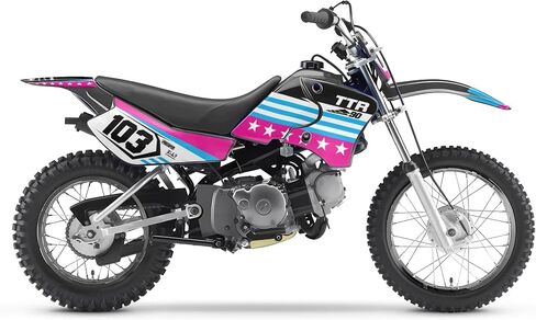 Graphics Kit for Yamaha TTR90 (2000-2008) USA Series Blue-shift 09 Mil - Dirt bike Custom Racing Graphics Decals Stickers Kit, no-plastics in Saudi Arabia