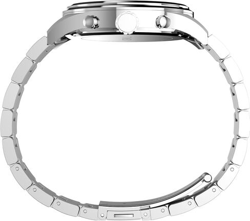 Timex Men's Dress Chronograph 43mm Watch - Silver-Tone Bracelet Black Dial Silver-Tone Case in Saudi Arabia