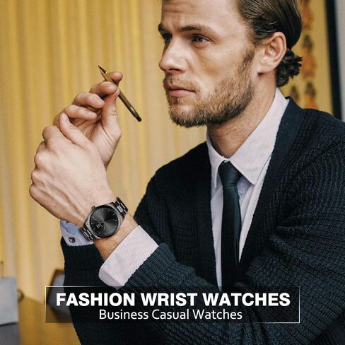 Mens Watch, Minimalist Fashion Watches for Men Waterproof Quartz Watch – Business Dress Men's Stainless Steel Watch - Best Gift for Men in Kuwait