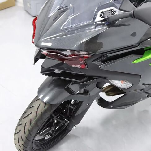 أجنحة ALMART للدراجة النارية الهوائية ، جناح منقار أمامي معدّل ، تمديد فادح ، FIT FORKA WASAKI NINJA 500 2024+ CARBON in Kuwait