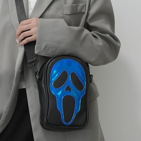 Halloween Crossbody Bag Reflective Ghost Face Purse for Women Men Halloween Accessories in Saudi Arabia