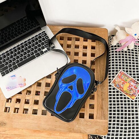 Halloween Crossbody Bag Reflective Ghost Face Purse for Women Men Halloween Accessories in Saudi Arabia