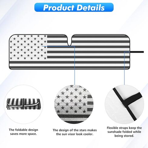 Jimen Compatible with 1997-2018 Jeep Wrangler TJ JK JKU, American USA Flag Auto Windshield Sunshade Window Sun Visor in Saudi Arabia