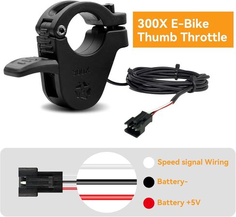 Ebike Thumb Thumb Thribttle ، مسرع سرعة الإصبع 300X اليمين/اليسار الأيسر التفكيك سريع الخانق الدراجة الكهربائية مسرع 12V/24V/36V/48V/52V/60V/72V (قابس مضاد للماء) in Kuwait