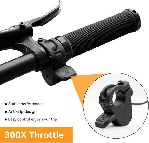 Ebike Thumb Thumb Thribttle ، مسرع سرعة الإصبع 300X اليمين/اليسار الأيسر التفكيك سريع الخانق الدراجة الكهربائية مسرع 12V/24V/36V/48V/52V/60V/72V (قابس مضاد للماء) in Kuwait