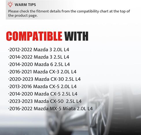 حزمة ملفات الإشعال الإشعال الإشعال مجموعة ملائمة لـ Mazda Cx-5 Cx5 Cx-3 ، Mazda 3 ، 6 ، MX-5 Miata (L4 2.0L 2.5L) ، 2012 2013 2015 2015 2017 2018 2019 2019 2020 2021 2022 ، UF656 من 6. in Saudi Arabia