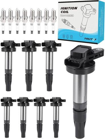 UF519 5C1420 E1019 حزمة ملف الإشعال 7090 شرارة المكونات IRIDIUM 8PCS (4.0L 4.2L 4.4L) 2003-2010 لـ Jaguar S-Type Super Vanden Plas XF XJ8 XJR XK XK8 XKR in Saudi Arabia