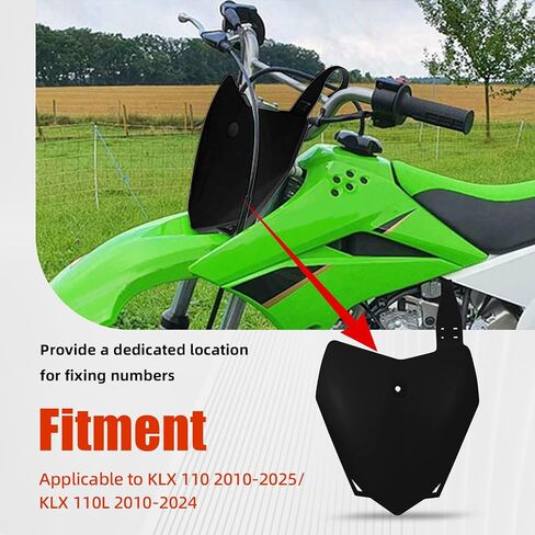 لوحة الرقم الأمامي لـ KLX110 ، لوحة رقم الدراجة الأوساخ البلاستيكية PP لـ KLX 110 2010-2025/KLX110L KLX 110L 2010-2024 in Kuwait