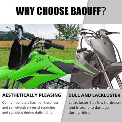 لوحة الرقم الأمامي لـ KLX110 ، لوحة رقم الدراجة الأوساخ البلاستيكية PP لـ KLX 110 2010-2025/KLX110L KLX 110L 2010-2024 in Kuwait