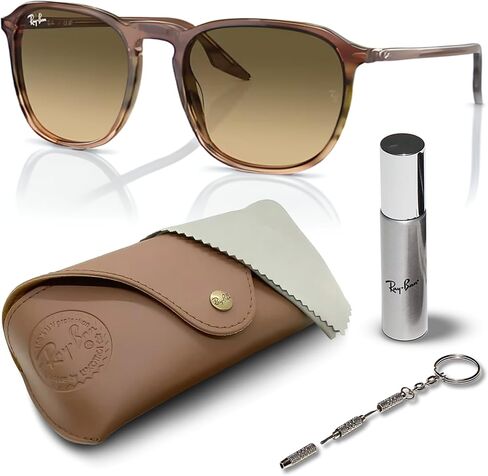 Ray-Ban RB2203 Square Shape Sunglasses with Official Eyewear Kit Bundle in Saudi Arabia