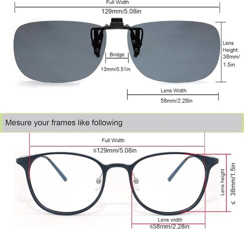 MONICE Fishing Clip on Flip up Polarized Sunglasses Fit Over Prescription Glasses Driving UV Protection Men Women in Saudi Arabia