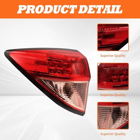 Outer Tail Light Red Passenge Side Compatible with 2016-2018 HRV HR-V Rear Tail Lamp HO2805109 33502T7SA01 (Right) in Kuwait