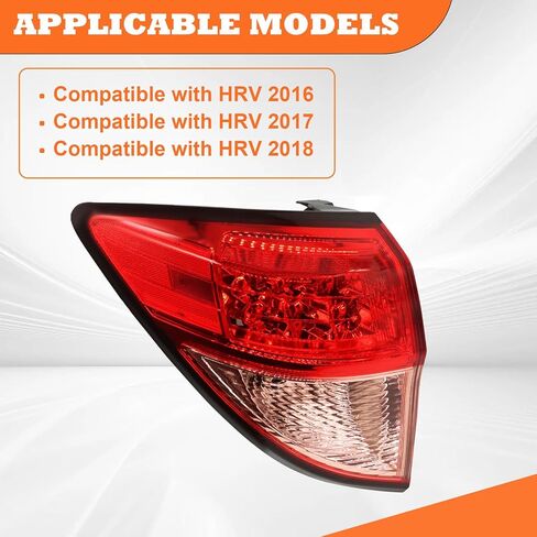 Outer Tail Light Red Passenge Side Compatible with 2016-2018 HRV HR-V Rear Tail Lamp HO2805109 33502T7SA01 (Right) in Kuwait