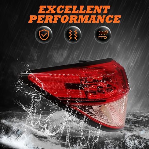 Outer Tail Light Red Passenge Side Compatible with 2016-2018 HRV HR-V Rear Tail Lamp HO2805109 33502T7SA01 (Right) in Kuwait