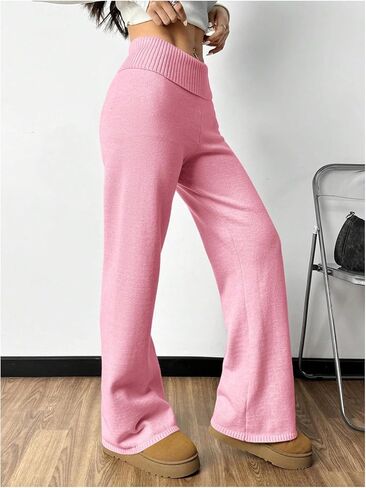 طية فيردوسا للسيدات فوق سروال صالة مرنة منخفضة الخصر ساق مستقيمة in Kuwait