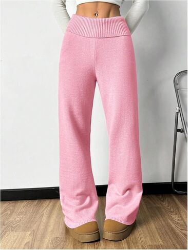 طية فيردوسا للسيدات فوق سروال صالة مرنة منخفضة الخصر ساق مستقيمة in Kuwait