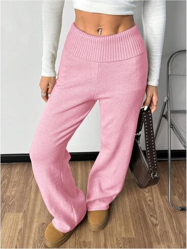 طية فيردوسا للسيدات فوق سروال صالة مرنة منخفضة الخصر ساق مستقيمة in Kuwait