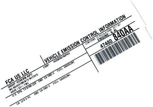 MOPAR 47480840AA LABEL VECI LABEL in Saudi Arabia