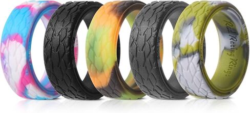 | Tire Tread Design Ring | Premium Silicone Wedding Ring or Band with Unique Pattern in Saudi Arabia
