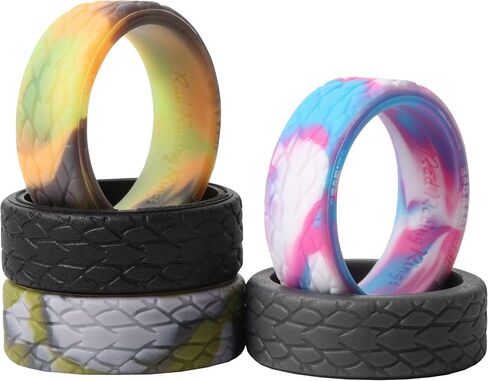 | Tire Tread Design Ring | Premium Silicone Wedding Ring or Band with Unique Pattern in Saudi Arabia