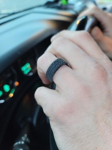 | Tire Tread Design Ring | Premium Silicone Wedding Ring or Band with Unique Pattern in Saudi Arabia