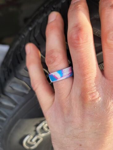 | Tire Tread Design Ring | Premium Silicone Wedding Ring or Band with Unique Pattern in Saudi Arabia