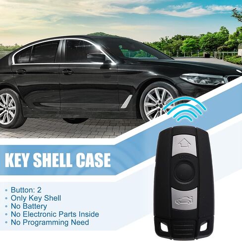 X AUTOHAUX Car Key Fob Shell 3 Button Remote Control Key Case Shell Keyless Entry Housing Replacement Black for BMW 325i 2006-2011 in Saudi Arabia