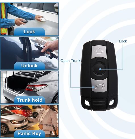 X AUTOHAUX Car Key Fob Shell 3 Button Remote Control Key Case Shell Keyless Entry Housing Replacement Black for BMW 325i 2006-2011 in Saudi Arabia