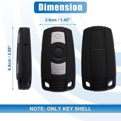 X AUTOHAUX Car Key Fob Shell 3 Button Remote Control Key Case Shell Keyless Entry Housing Replacement Black for BMW 325i 2006-2011 in Saudi Arabia