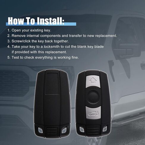 X AUTOHAUX Car Key Fob Shell 3 Button Remote Control Key Case Shell Keyless Entry Housing Replacement Black for BMW 325i 2006-2011 in Saudi Arabia