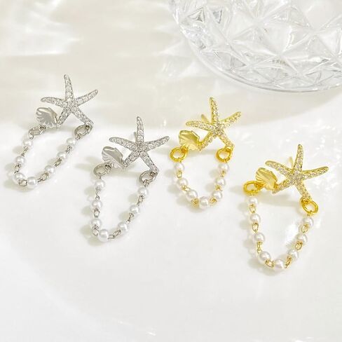 Starfish Earrings Gold Beach Jewelry for Women Pink Conch Shell Earrings Puka Cowrie Seashell Earring Summer Vacation Earring Ocean Jewelry in Saudi Arabia