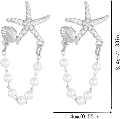 Starfish Earrings Gold Beach Jewelry for Women Pink Conch Shell Earrings Puka Cowrie Seashell Earring Summer Vacation Earring Ocean Jewelry in Saudi Arabia