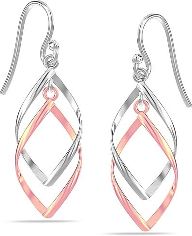 LECALLA 925 Sterling Silver Drop rapring | خفيفة الوزن كلاسيكي الخطي المسيل للدموع أقراط | المجوهرات الفضية ذات الأقراط in Saudi Arabia