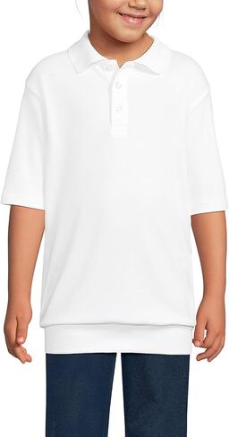 Lands' End School Uniform Big Kids Short Sleeve Banded Bottom Polo Shirt in Saudi Arabia
