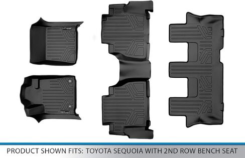 SMARTLINER Custom Fit Floor Mats 3 Row Liner Set for 2012-2022 Toyota Sequoia in Kuwait