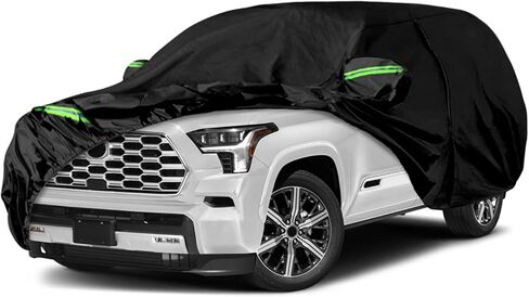 Waterproof Car Cover Compatible with Toyota 4Runner 2002-2020 2021 2022 2023, 210T Car Covers with Zipper Door Reflective Strips Lock for Snow Rain Sun Dust Protection in Kuwait