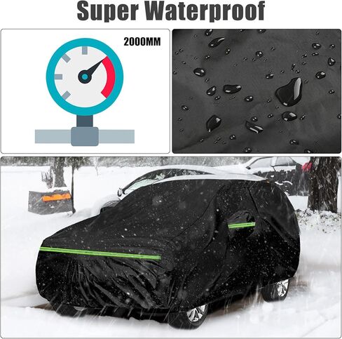 Waterproof Car Cover Compatible with Toyota 4Runner 2002-2020 2021 2022 2023, 210T Car Covers with Zipper Door Reflective Strips Lock for Snow Rain Sun Dust Protection in Kuwait