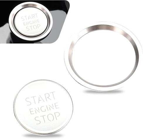 2 PCS Car Button Starter Cover, Ignition Ring Cover Interior Modification, Engine Button Decoration, Universal for Most Cars (Red) in Kuwait