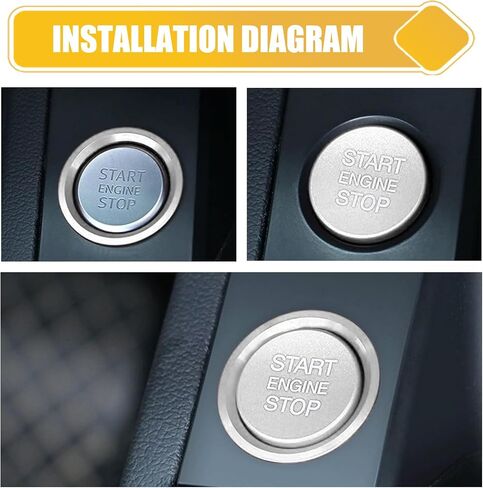 2 PCS Car Button Starter Cover, Ignition Ring Cover Interior Modification, Engine Button Decoration, Universal for Most Cars (Red) in Kuwait
