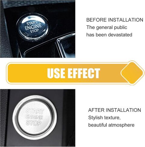 2 PCS Car Button Starter Cover, Ignition Ring Cover Interior Modification, Engine Button Decoration, Universal for Most Cars (Red) in Kuwait
