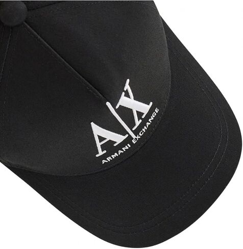 قبعة بيسبول بشعار صغير للرجال من A|X Armani Exchange، باللون الأسود/الأسود in Saudi Arabia
