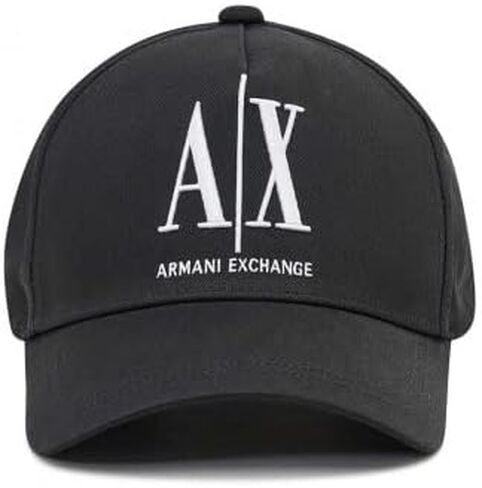 قبعة بيسبول بشعار صغير للرجال من A|X Armani Exchange، باللون الأسود/الأسود in Saudi Arabia