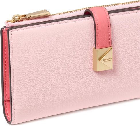 Kate Spade New York Deco Colordblected Leather Leather محفظة ضئيلة ، حليب Multi Multi in Kuwait