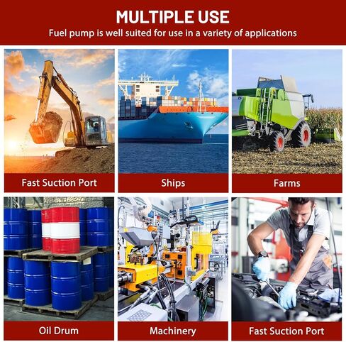 مضخة نقل وقود أوتوماتيكية محمولة، مستخرج زيت تدفق 2.6 جالون في الدقيقة مع توقف تلقائي، مضخة نقل بنزين مثالية سهلة الاستخدام مضخة وقود يدوية، للغاز والوقود والديزل ونقل المياه in Kuwait