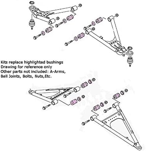 مجموعة ATVPC A-Arm Bearing & Bothing مجموعة من Yamaha ، 4WV-23526-00-00 ، العلوي والسفلي in Saudi Arabia