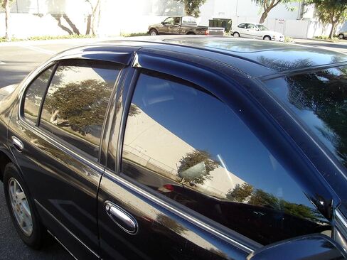 TuningPros WSVT2-084 Sunroof Moonroof Type 2 and Out-Side Mount Window Visor Deflector Rain Guard Dark Smoke 5-pc Set in Saudi Arabia
