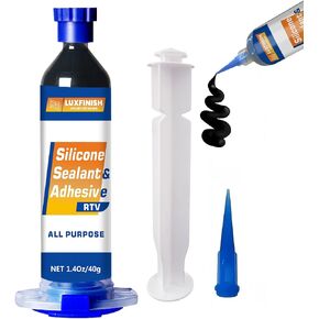 RTV Silicone Sealant, 100% Waterproof & Flexible All-Purpose Silicone Caulk for Bathroom, Kitchen, Window, RV & Home - Black(1.4oz/40g) in Kuwait